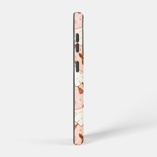 Leuke Retro Ghost & Jack-O-Lantern Patroon Samsung Galaxy Hoesje (Rechterkant)