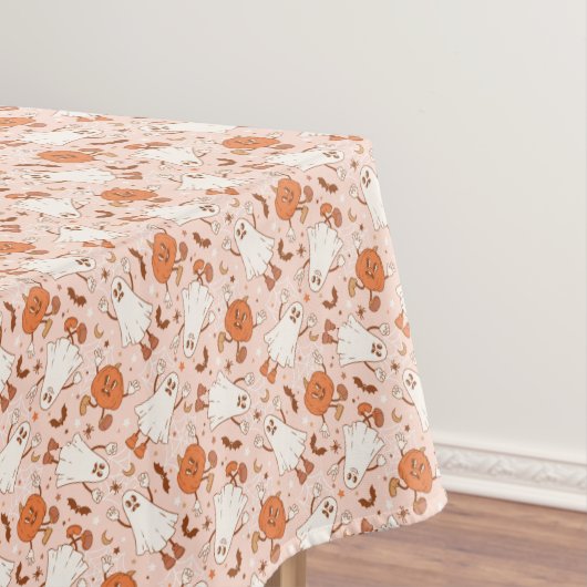 Leuke Retro Ghost & Jack-O-Lantern Patroon Tafelkleed (Voorbeeld)