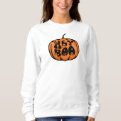 Leuke Retro Halloween Hey Boo Pompoen Ghost Trui (Voorkant)