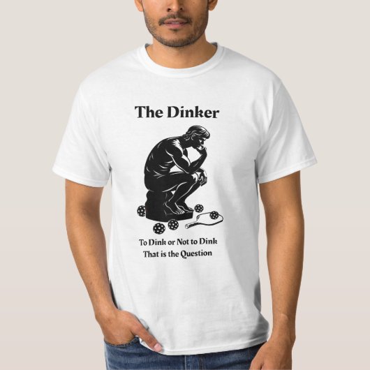 Leuke retro het Dinker Pickleball Paddle T-shirt (Voorkant)