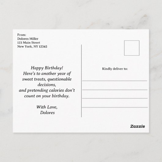 Leuke Retro Ice Cream Cone, verjaardag Briefkaart (Achterkant)