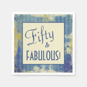 Leuke retro ingelijst Fifty & FABULOUS! Birthday Servet
