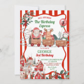 Leuke Retro Kerst Express Verjaardag Kaart (Voorkant)