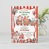 Leuke Retro Kerst Express Verjaardag Kaart (Staand voorkant)