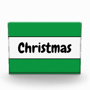 Leuke retro kerst feestelijke groene witte strepen fotoblokken