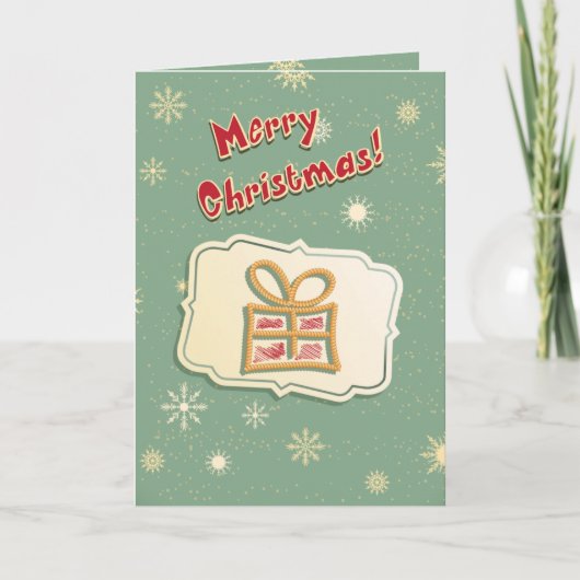 Leuke Retro Kerstkaart Feestdagen Kaart (Voorkant)