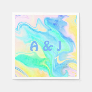 Leuke Retro Kleurrijke Gepersonaliseerde Cocktail Servet