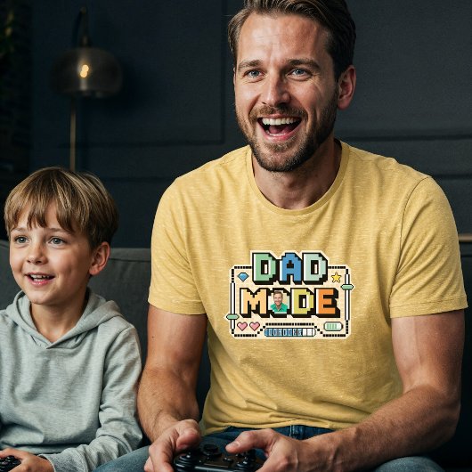 Leuke Retro Level Up Dad Gamer Speler Stats & Foto Tri-Blend Shirt