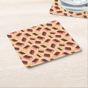 Leuke Retro Napolitaanse Ice Cream Sandwich Vierkante Kartonnen Onderzetter