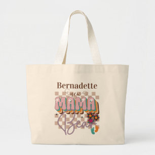 Leuke Retro Nieuwe Moeder Te Zijn Gift Met Naam Mo Grote Tote Bag