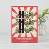Leuke Retro Pickleball Kerstmis Uw aangepaste teks Feestdagenkaart (Staand voorkant)