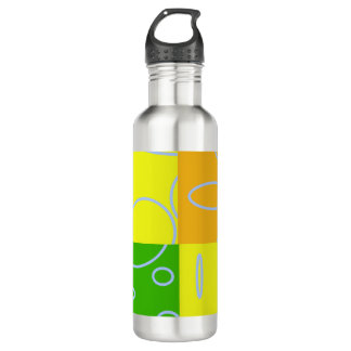 Leuke retro quad cirkels lussen geel water fles