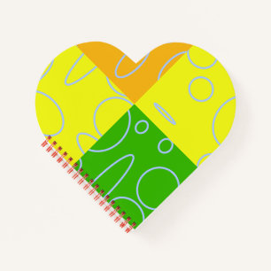 Leuke Retro Quad Geel Groen Sinaasappel Geometrisc Notitieboek