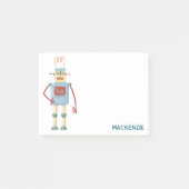 Leuke retro robot gepersonaliseerd post-it® notes (Voorkant)