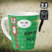 Leuke Retro Rood Groen Custom Christmas Cat Latte Mok