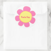 Leuke retro roze bloem sticker (Tas)