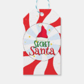 Leuke Retro Secret Santa Peppermint Snoep Swirl Cadeaulabel (Voorkant)