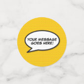 Leuke retro strip spraakballon confetti (Kleine voorkant)