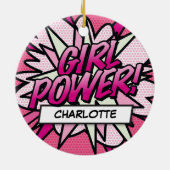 Leuke Retro Stripboek MEISJESKRACHT Keramisch Ornament (Achterkant)