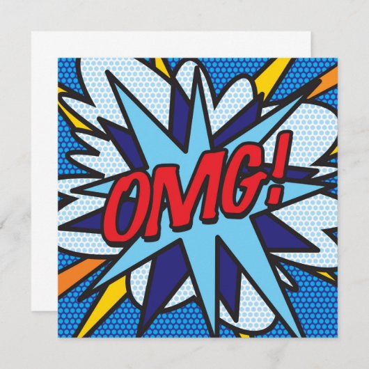 Leuke Retro Stripboek OMG Kaart (Voorkant / Achterkant)