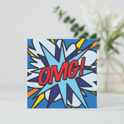 Leuke Retro Stripboek OMG Kaart (Staand voorkant)