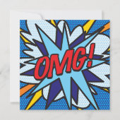 Leuke Retro Stripboek OMG Kaart (Voorkant)