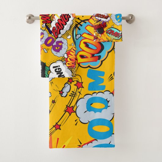 Leuke Retro Stripboek Pop Art Explosies Bad Handdoek (Insitu)