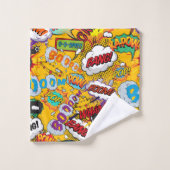 Leuke Retro Stripboek Pop Art Explosies Bad Handdoek (Wasdoekje)