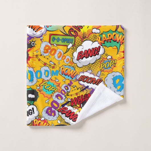 Leuke Retro Stripboek Pop Art Explosies Bad Handdoek (Wasdoekje)