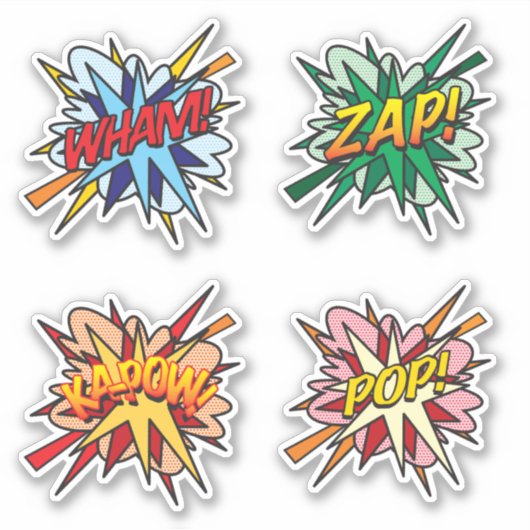 Leuke Retro Stripboek Pop Art Flits Sticker (Voorkant)