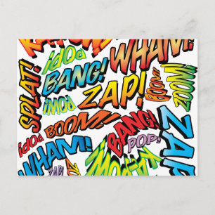 Leuke Retro Stripboek Pop Art Geluiden Aankondigingskaart