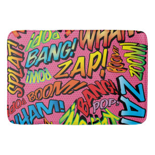 Leuke Retro Stripboek Pop Art Geluiden Badmat