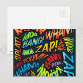 Leuke Retro Stripboek Pop Art Geluiden Briefkaart (Voorkant / Achterkant)