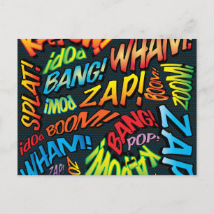 Leuke Retro Stripboek Pop Art Geluiden Briefkaart
