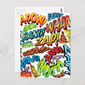 Leuke Retro Stripboek Pop Art Geluiden Briefkaart (Voorkant / Achterkant)
