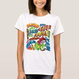 Leuke Retro Stripboek Pop Art Geluiden T-shirt