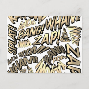 Leuke Retro Stripboek Pop Art Geluiden Vintage Briefkaart