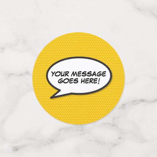 Leuke retro striptekst ballon confetti (Kleine voorkant)