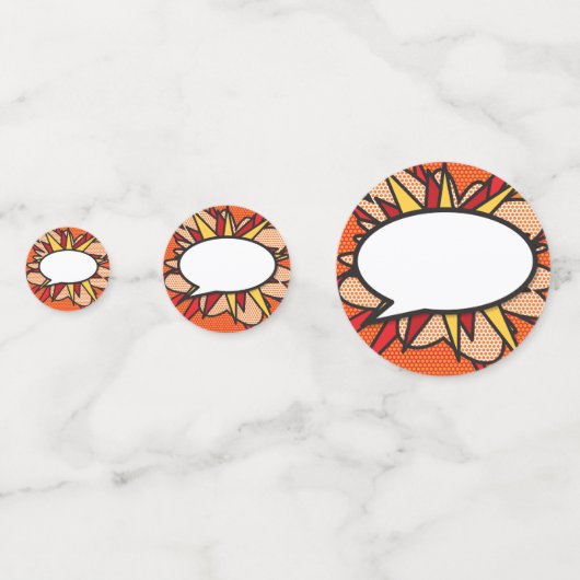 Leuke retro striptekst ballon confetti (Voorkanten)