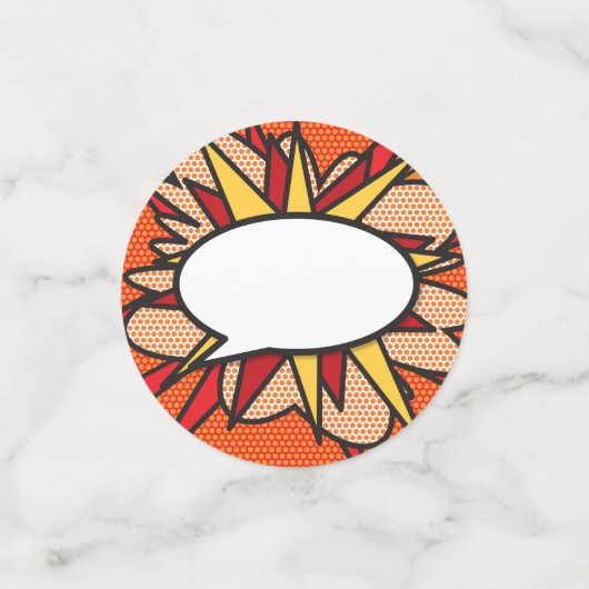 Leuke retro striptekst ballon confetti (Kleine voorkant)