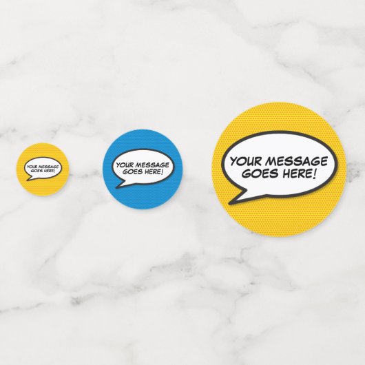 Leuke Retro Striptekstballon Confetti (Voorkanten)