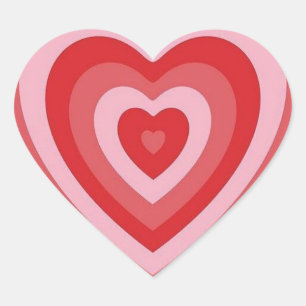 Leuke retro trendy hart sticker rood