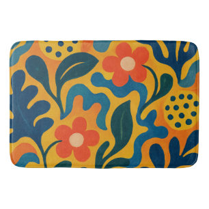 Leuke Retro Tuin Collage Patroon Motief Badmat