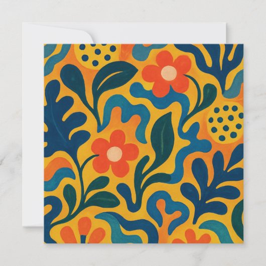 Leuke Retro Tuin Collage Patroon Motief Kaart (Voorkant)