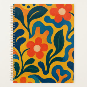 Leuke Retro Tuin Collage Patroon Motief Planner