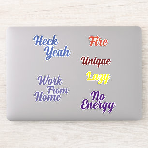 Leuke Retro Typografie Kleurrijke Custom Cut Vinyl Sticker