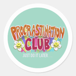 Leuke Retro Uitstel Club Regenboog Ronde Sticker