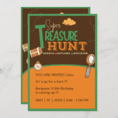 Leuke retro verjaardagsschattenjacht kaart (Voorkant / Achterkant)