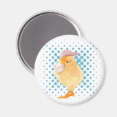 Leuke Retro Vibes Chick Blowing Bubblegum Wit Magneet (Voorkant / Achterkant)