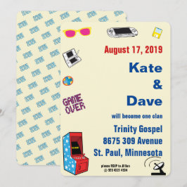 Leuke Retro Video Gamer 🎮💍 Trouwen Kaart